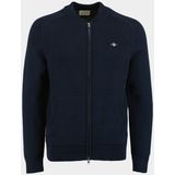 GANT Casual Cotton Zip Bomber Cardigan, evening blue, S