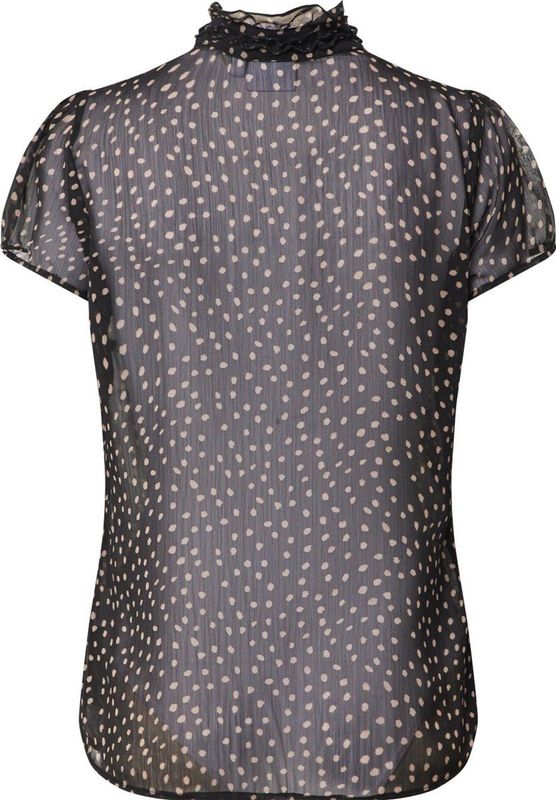 Saint Tropez - Liljasz Drea Ss Shirt - Blouse - Zwart - 100% Polyester