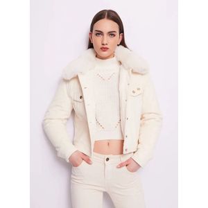 Fluwelen Jas met Bont Off-White