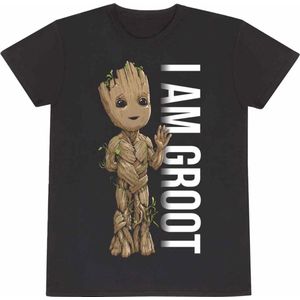 Marvel I Am Groot - I Am Groot Mens Tshirt - S - Zwart