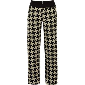 Chique pyjamabroek pied de poule - Zwart - Maat - 40