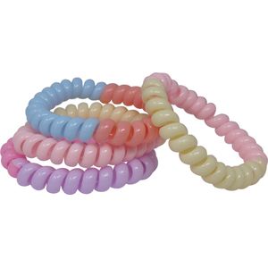 Jessidress® Haarelastiekjes Spiraal Telefoonkabel Stevig Spiralen Elastieken - Pastel