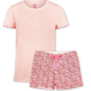 Little Label Pyjama Dames Maat XS/34-36 - Fuchsia, roze - Zebra strepen - Shortama - Zachte BIO Katoen
