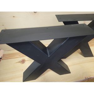 Salontafel - X - Poot Set - Zwart - ( 40 cm hoog) koker 8 cm bij 8 cm