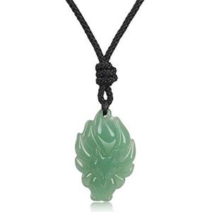 Uniseks ketting met vos-hanger van negenstaart en edelstenen