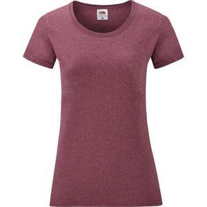 Fruit of the Loom Dames/vrouwen Lady-Fit Valueweight Short Sleeve T-Shirt (Pak van 5) (Heide Bourgogne)