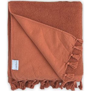 Lantara Hamamdoek met Badstof - Terracotta Rood - 90x190cm