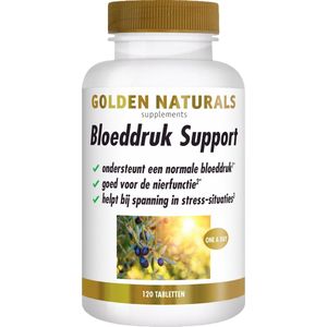 Golden Naturals - Bloeddruk Support - 120 Veganistische Tabletten