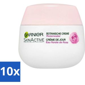 10 x Garnier - SkinActive - Botanische Dagcrème - Rozenwater - Droge & Gevoelige Huid - 50 ml - Verzachtende Crème - Natuurlijke Ingrediënten - Anti-oxidanten - Garnier