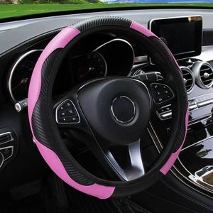 COCHO® Auto Stuurhoes - Steering Covers Geschikt 37-38Cm Auto Decoratie Koolstofvezel - Carbon Fiber