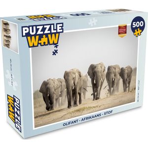 Puzzel Olifant - Afrikaans - Stof - Legpuzzel - Puzzel 500 stukjes