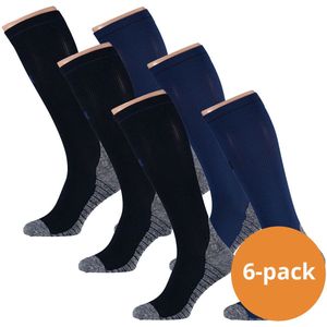 Xtreme Sockswear Compressie Sokken Hardlopen - 6 paar Hardloopsokken - Multi Blue - Compressiesokken - Maat 35/38