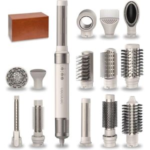 14-in-1 Multifunctionele Hitteborstel met Keramische Coating en Digitale Motor - Perfect voor Droog, Stylen en Krullen