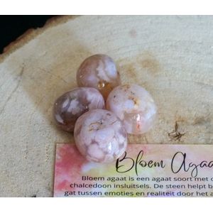 Bloem Agaat Trommelsteen, edelstenen - Perfect cadeau voor mannen en vrouwen - Inclusief uitleg - Spiritueel - Flower Agate - Diepe pijn - Trauma - Onvoorwaardelijke liefde