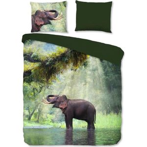 Zachte Dekbedovertrek Tweepersoons Olifant | 200x200/220 | Soepel En Kleurecht | Dubbele Instroptrook