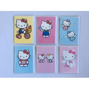 Hello Kitty - Mini kaartjes met enveloppe - Set van 6