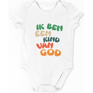 Baby romper met tekst ""Ik ben een kind van God"" Korte mouw Unisex Kraamcadeau & Babyshower cadeau Wit Maat newborn