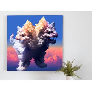 Two headed cloud monster | Two Headed Cloud Monster | Kunst - 60x60 centimeter op Forex | Foto op Forex
