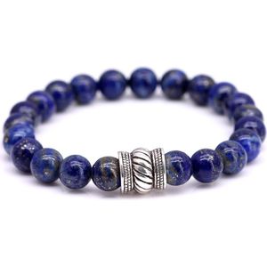 FortunaBeads – Bali Lapis Lazuli – Kralen Armband Heren – Blauw – 22cm