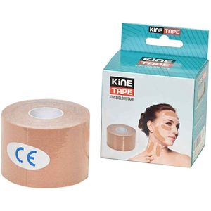 Kine Tape - Kinesiology Tape Rehabilitation Therapy Suplies - Beauty Katoenen KinesioTape voor Gezichtsverzorgingstape - Ontworpen om huidoneffenheden op het gezicht - de hals - de kin en de ogen direct te liften - 5 cm x 5 m / 1 roll
