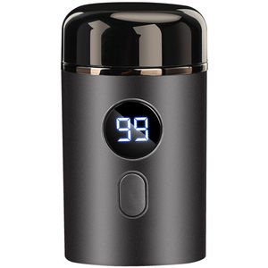 Mini Elektrisch Scheerapparaat - Donkergrijs - USB Wasbaar - Reisnat Droog Scheerapparaat - Met Reservemesje