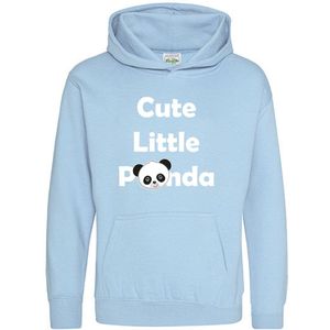 Pixeline Hoodie Cute Little Panda sky blue 12-13 jaar - Panda - Pixeline - Trui - Stoer - Dier - Kinderkleding - Hoodie - Dierenprint - Animal - Kleding