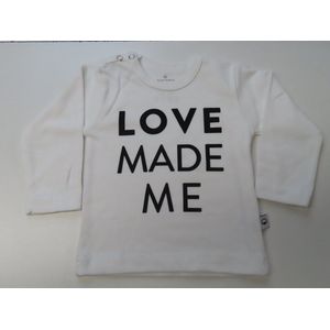Wooden Buttons- Basics - Tshirt lange mouw - Wit - Love made me - 62/ 68