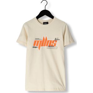 Malelions Junior Font Shirt Beige/Orange - Maat 152