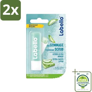 Labello - Verzorgende Lipscrub - Aloe Vera - Exfoliërend & Hydraterend - 4.8 g - Voordeelverpakking - 2 stuks - Lippenverzorging - Lippenhydratie