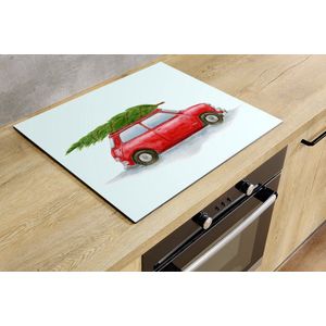 Inductiebeschermer - Kerstauto - 57.6x51.6 cm - Inductiebeschermer - Inductie Afdekplaat Kookplaat - Inductie Mat - Anti-Slip - Keuken Decoratie - Keuken Accessoires