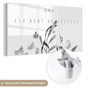 Oma - Lieve oma - Bloemen - Quotes - Moederdag cadeautje - zwart wit