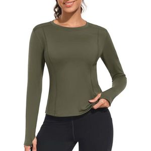 Dames Thermische Tops Met Lange Mouwen - Fleece Gevoerd Ondergoed T-shirt voor Sport en Activiteiten