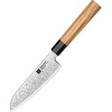 Professioneel Klein Santokumes | Damascus staal (67 laags) | Octogonaal handvat van Olijfhout | Xinzuo PM8O Series