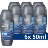 Dove Men+Care Advanced Anti-Transpirant Deodorant Roller - Clean Comfort - hard tegen zweet, zacht voor je huid - 6 x 50 ml
