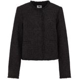 WE Fashion - Bouclé Blazer - Zwart - Regular Fit