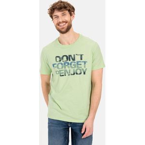camel active T-shirt met print gemaakt van duurzame organic cotton - Maat menswear-XL - Pistache