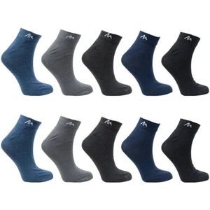 i1R Sneakersokken | Anti-transpiratie | Zakken niet af | Merk: Naft | Maat: 35 t/m 50 | Kleur: Blauw | 10 Paar