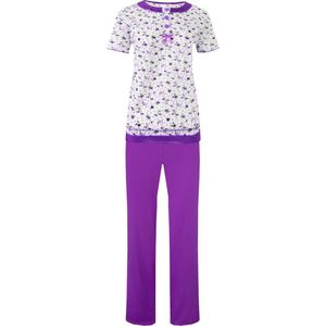 Dames pyjama Fine woman gebloemd aubergine XXL