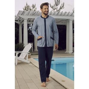 Italian Fashion Alden- lange pyjama voor heren - 100% jersey katoen, blauw XL