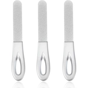 JeiibrZui Nagelvijl - Reisnagelvijl - Dubbelzijdige Diamantvijl Voor Natuurlijke En Kunstnagels - 3 - Thuis En Onderweg + Zilver