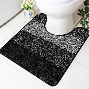 Zachte U-vormige Badmat - Antislip - 1 stuk - Grijs - Microvezel - 50x50 cm