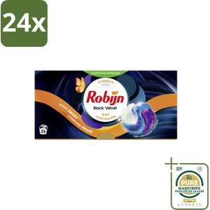 Robijn – 3-in-1 Wascapsules – Black Velvet - 26 Capsules - Voordeelverpakking - 24 stuks - Wascapsules - Wasbeurten
