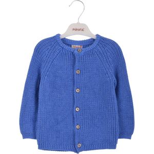 Minora Baby Gebreid Vest Links- Baby kleding jongens en meisjes- Jongen Winterjas-Hoogwaardige Baby vest-Indigo 6-9 Maanden- Kraamcadeau - Babyshower, Newborn- Sinterklaas