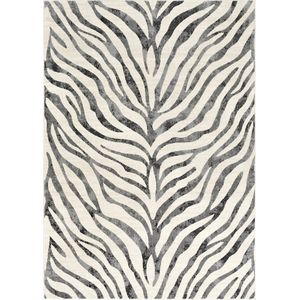 SURYA Vloerkleed - Woonkamer, Slaapkamer - Boho Zebra Tapijt CYBELE - Antraciet/Beige - 160x220 cm