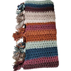 Toetie & Zo - Baby deken - Gehaakt - Bruin - Groen - Beige - Wijnrood - 60 x 95 cm