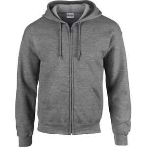 Gildan Zware Blend Unisex Adult Full Zip Hooded Sweatshirt Top (Grafiet Heide)