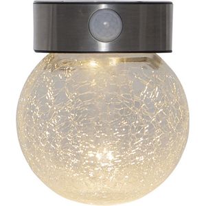 Star Trading solar wandlamp Glory, wandlamp, globe, schemersensor, bewegingssensor, warm wit, voor buiten, 14,5 cm