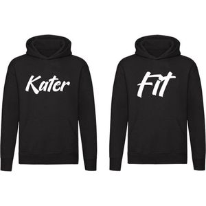 Kater & Fit 2 Hoodies | Twee truien | Braaf | Stout | Boos | Kinderen | Relatie | Vriend | Vriendin | Trui | Hoodie