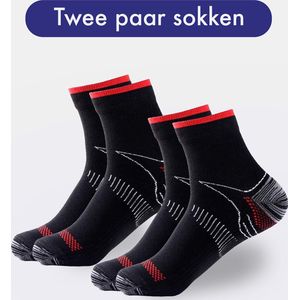Compressie sokken - Unisex - HEALTHY SOCKS - Ademend - Pijnverlichtend - Bloedcirculatie (2 paar in 1 verpakking wit/zwart)