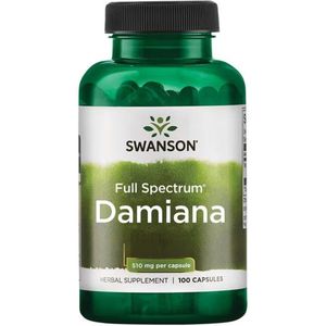 Swanson - Full Spectrum® - Damiana - Libido* - Damianablad (Turnera diffusa) - 510mg - 100 Capsules
